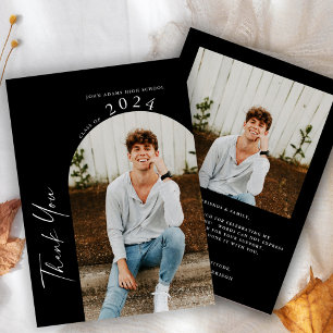 Moderner Minimaler Abschluss mit zwei Fotos Dankeskarte