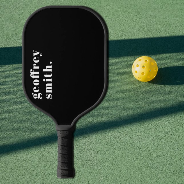 Moderner Minimaler Aller Schwarzer Individuelle Na Pickleball Schläger (Von Creator hochgeladen)