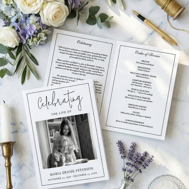 Moderner Minimaler Bestattungsauftrag Programm (Von Creator hochgeladen)