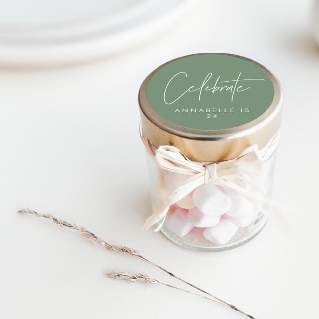 Moderner, minimaler geometrischer Weise - Grüner G Runder Aufkleber (Von Creator hochgeladen)