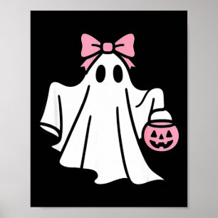 Moderner minimaler Halloween-Geist mit Jack-o-Late Poster
