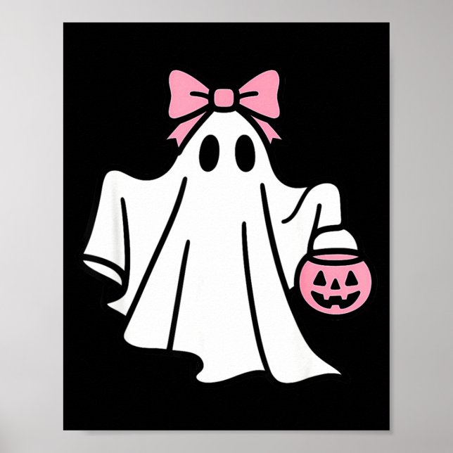 Moderner minimaler Halloween-Geist mit Jack-o-Late Poster (Vorne)
