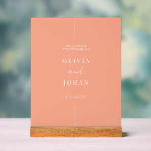 Moderner Minimaler Hochzeitsservice Acrylschild