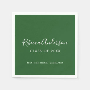 Moderner Minimaler Kalligraphie Dunkelgrüner Absch Serviette