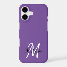 Moderner Minimaler Lila Monogrammname + Initial