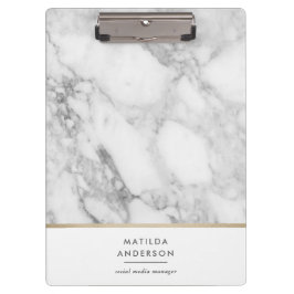 Moderner minimaler Marmor und Gold geometrisch Klemmbrett