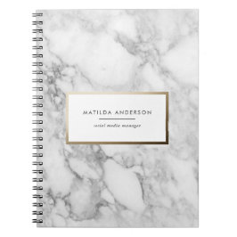 Moderner minimaler Marmor und Gold geometrisch Notizblock