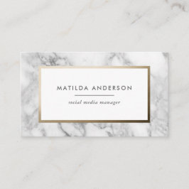 Moderner minimaler Marmor und Gold geometrisch Visitenkarte