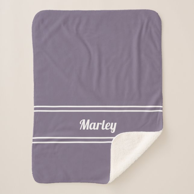 Moderner Minimaler Name Mit Monogramm Script Chic  Sherpadecke (Vorderseite)