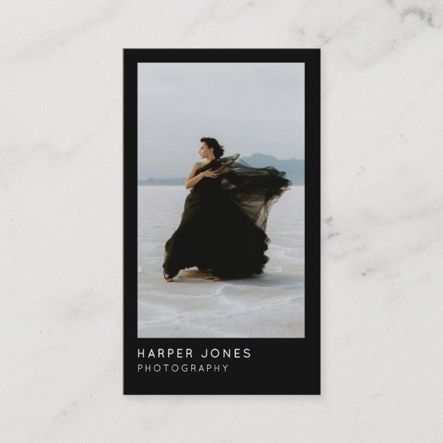 Moderner Minimaler QR-Code Beruflich 2 Foto Visitenkarte (Vorderseite)