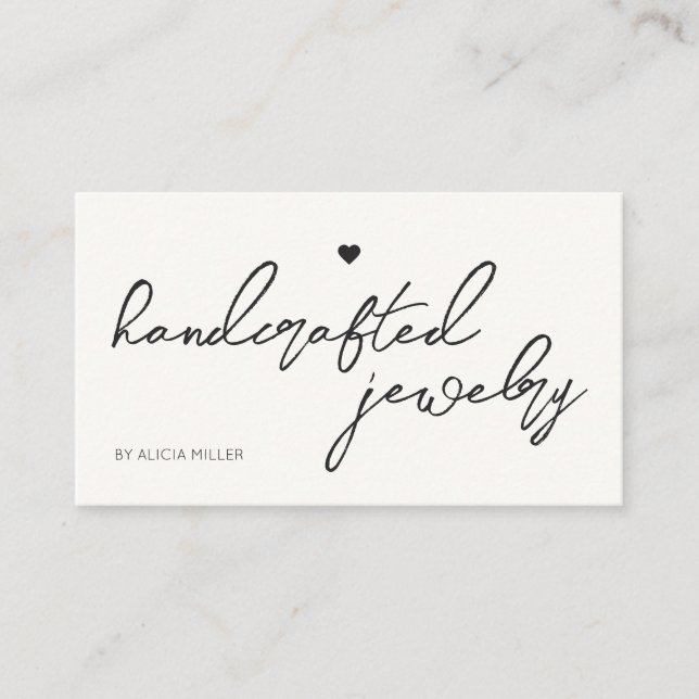 Moderner Minimaler QR-Code für einfaches Herz Visitenkarte (Vorderseite)