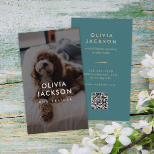 Moderner Minimaler QR-Code für Hundetrainer Visitenkarte
