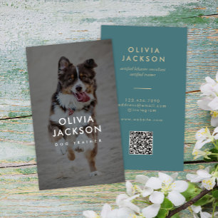 Moderner Minimaler QR-Code für Hundetrainer Visitenkarte