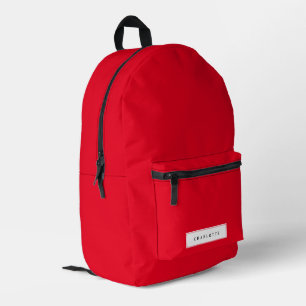 Moderner Minimaler Red Solid Color Individuelle Na Bedruckter Rucksack