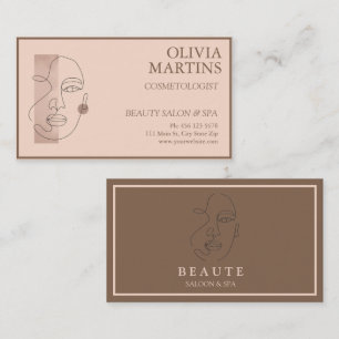 Moderner Minimaler Rose Rosa Salon Visitenkarte