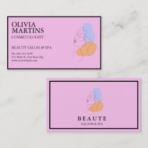 Moderner Minimaler Rose Rosa Salon Visitenkarte