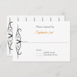 Moderner Minimaler RSVP für Schwarz/Weiß-Hochzeit Einladung