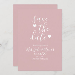 Moderner Minimaler Schimmer mit Herz Save the Date Einladung