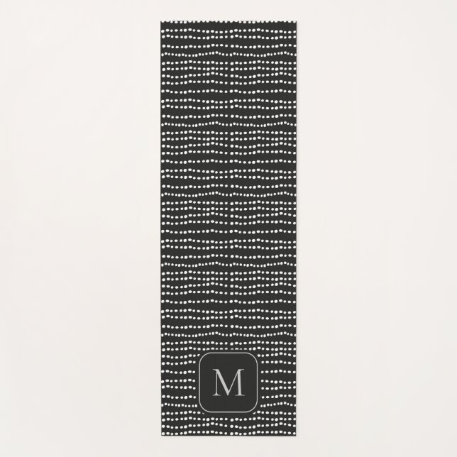 Moderner Minimaler Schwarz-Weiß-Polka-Dot Mit Mono Yogamatte (Vorderseite)