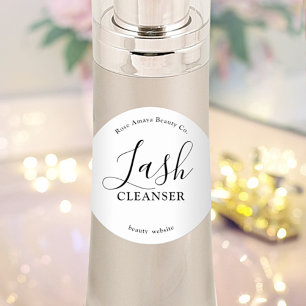Moderner Minimaler Script Lash Cleanser Runder Aufkleber