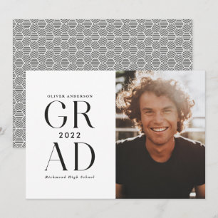 Moderner minimaler typografischer Foto Abschluss s Einladung