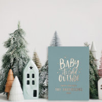 Moderner, minimaler Weihnachtsbaby blau elegant Fo