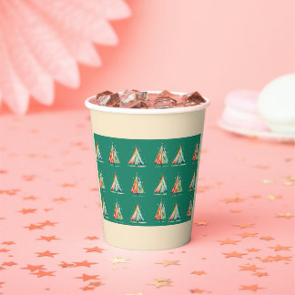 Moderner Minimaler Weihnachtsbaum Papier Cup Pappbecher