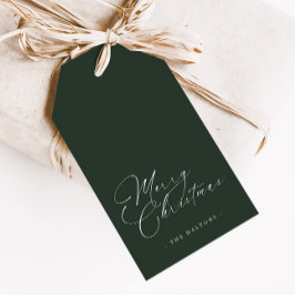 Moderner Minimaler Weihnachtsurlaub | Geschenkmark Geschenkanhänger