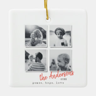 Moderner Minimaler Weihnachtsurlaub im Foto Keramikornament