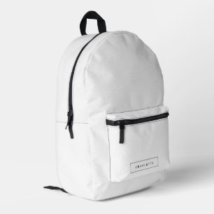 Moderner, minimaler weißer Individuelle Name Bedruckter Rucksack