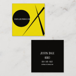 Moderner Minimalismus Abstrakt Art Gelb Schwarz Quadratische Visitenkarte