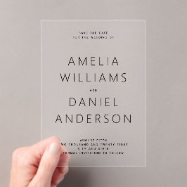 Moderner Minimalismus Acryleinladungen