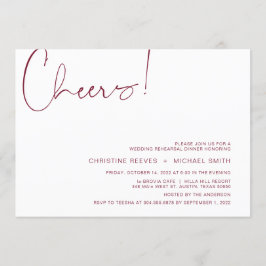 Moderner Minimalismus Burgund Script Probe Dinner Einladung