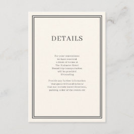 Moderner Minimalismus Cremeüberdachung Begleitkarte