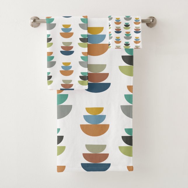 Moderner Minimalismus der Mitte des Jahrhunderts Badhandtuch Set (Insitu)