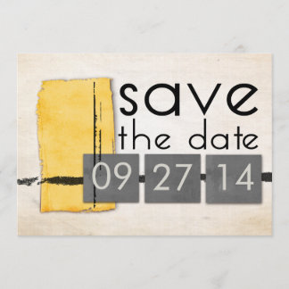 Moderner Minimalismus Gelbgrau Save the Date