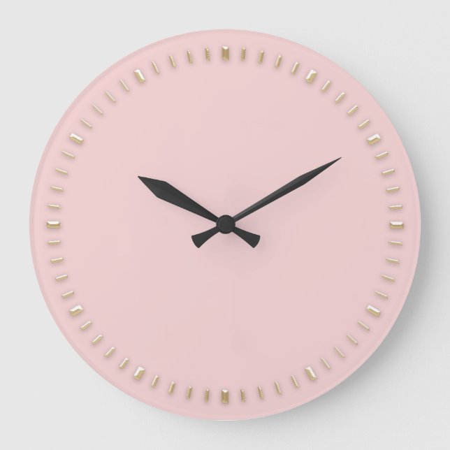 Moderner Minimalismus Rosa Rose Blush Abstrakt Große Wanduhr (Vorderseite)