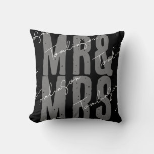 Moderner Minimalist personalisiert Mr. and Mrs. Kissen