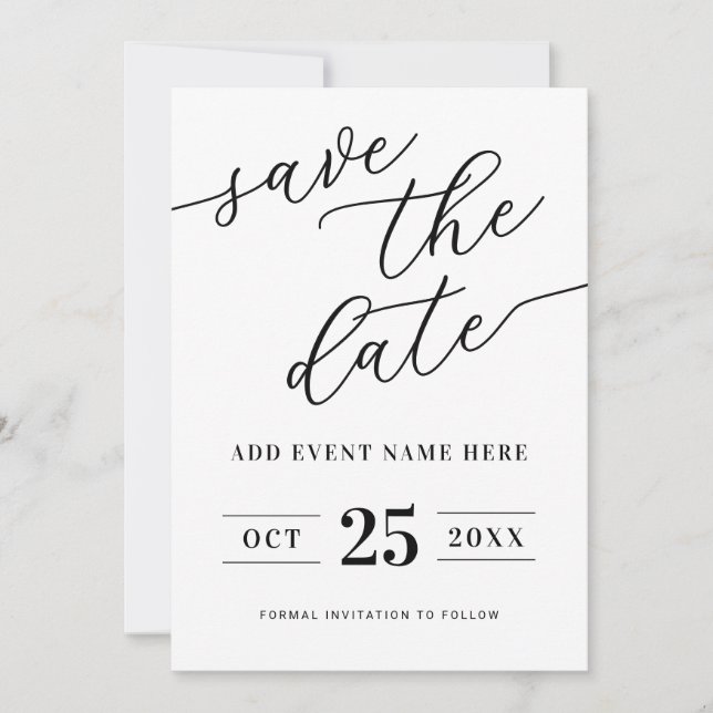 Moderner Minimalist Save The Date (Vorderseite)