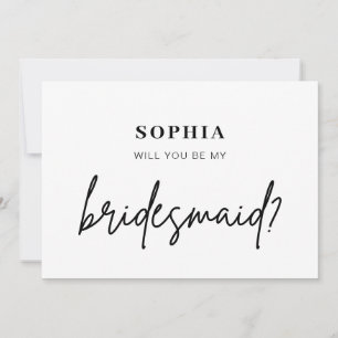 Moderner Minimalist Werden Sie meine Bridesmädchen Einladung