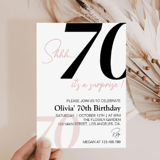 Moderner Minimalistisch 70. Geburtstag Einladung