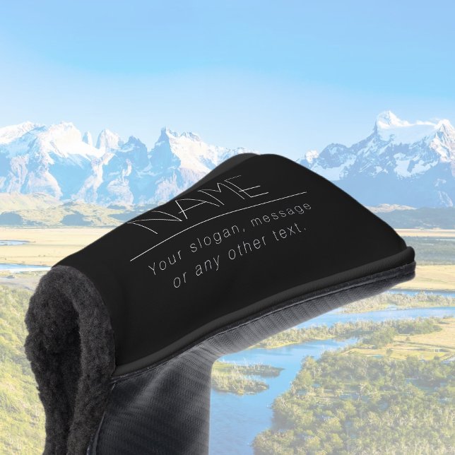 Moderner, minimalistisch bearbeitbarer Text | Schw Golf Headcover (Von Creator hochgeladen)