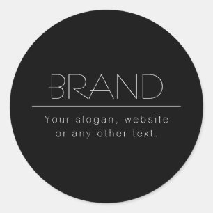 Moderner, minimalistisch bearbeitbarer Text   Schw Runder Aufkleber