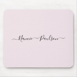 Moderner Minimalistisch Blush Pink Script Individu Mousepad