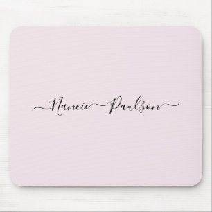 Moderner Minimalistisch Blush Pink Script Individu Mousepad