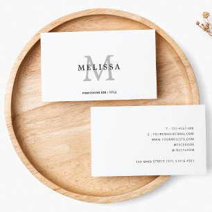 Moderner Minimalistisch-grauer Monogramm Name Clea Visitenkarte