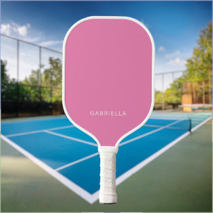 Moderner Minimalistisch rosa Personalisierter Name Pickleball Schläger