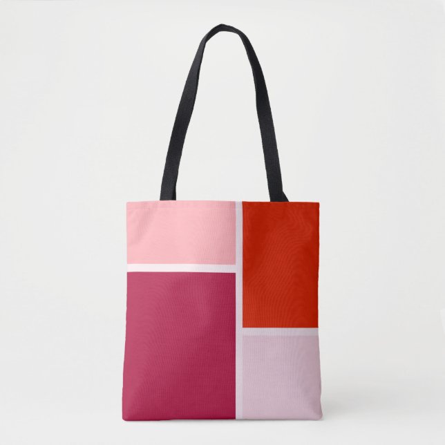 Moderner Minimalistisch roter rosa Farbblock (Vorderseite)