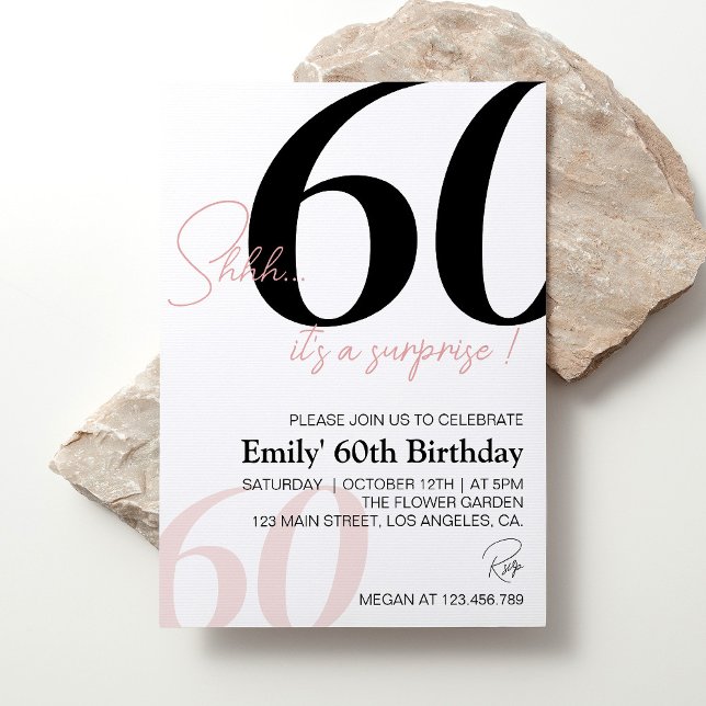 Moderner Minimalistischer 60. Geburtstag Einladung (Von Creator hochgeladen)