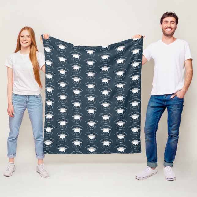 Moderner, minimalistischer Abschluss mit blauen Fo Fleecedecke (Beispiel)